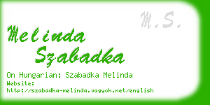 melinda szabadka business card